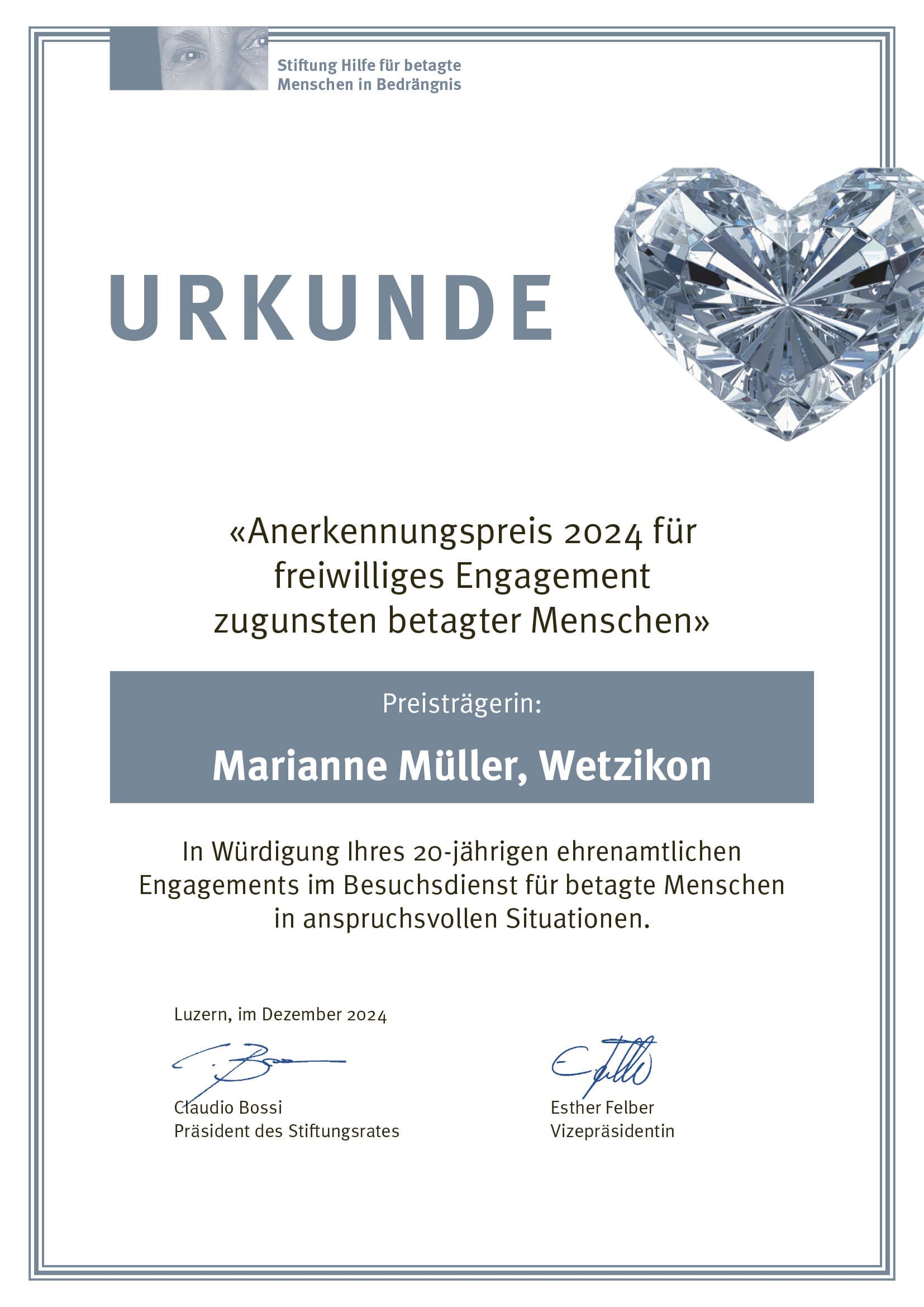 Anerkennungspreis24 Marianne Mueller